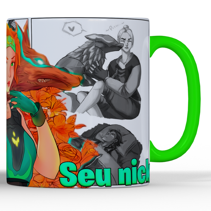 CANECA SKYE LOBOS FLORIDOS QUADRINHOS