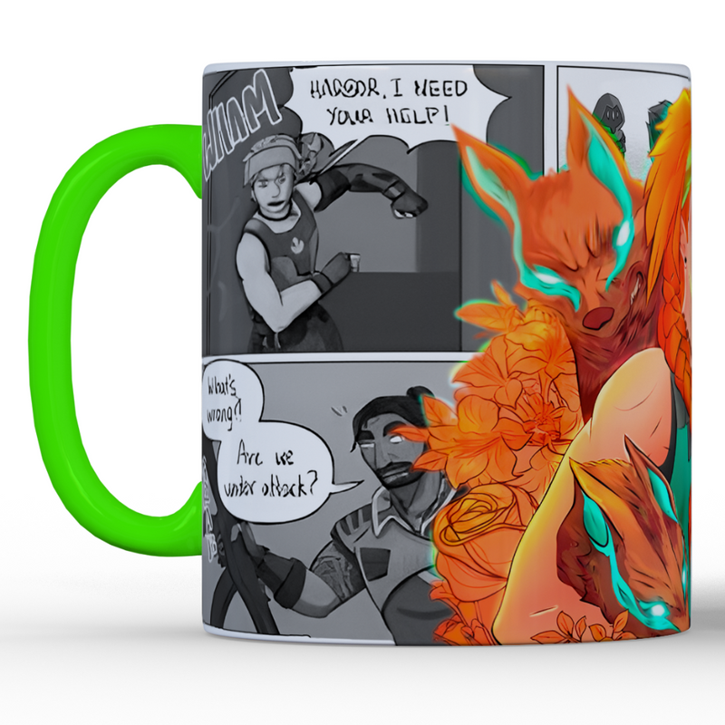 CANECA SKYE LOBOS FLORIDOS QUADRINHOS